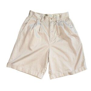 Eddie Bauer Classic Fit 90's Pleated 'Mom Shorts'-Khaki-Size 6-GUC